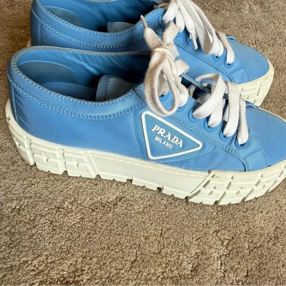 light blue platformed PRADA shoes - Picture 2 of 4